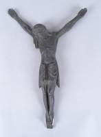 Sculpture religieuse en bronze -Christ en croix- signé NORGA Sylvain
