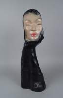 Sculpture: Publicitaire Christian DIOR en plâtre polychrome -tête soutenue par d