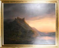 Tableau HST rentoilé -Lever de soleil- attribué à ANDRY François
