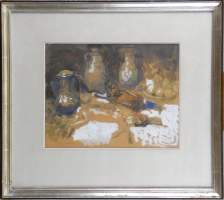 Tableau: technique mixte -nature morte au faisan- signé BASTIEN Alfred