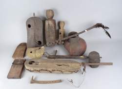 Africain: Lot d'instruments de musique Afrique divers (10pcs)