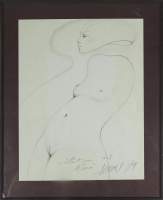 Tableau: Dessin sur papier -Femme nue- daté 79 signé DARAN Gérard
