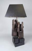 Luminaire: composition en bois montée en lampe LEFEVRE Pol