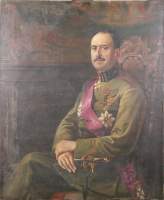Tableau HST (usure) - Portrait d'officier - daté 1920 signé VAN DAMME Emile