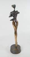 Sculpture : Bronze doré - Femme - signé LOHE Yves