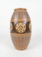 Céramique : Vase en grès Kéramis D651 F895 fleurs stylisées 1920