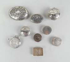 Argenterie : Lot de petites boites , boites à pillules en argent