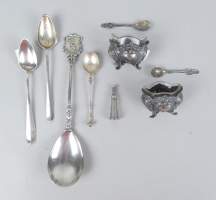 Argenterie : (7pcs) lot de couverts et objets en argent