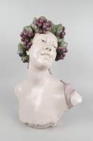 Meuble : Buste en plâtre - Bacchus - signé A de B
