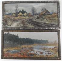 Tableau HST (2pcs) - Paysage - signé WELLENS Charles