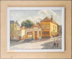 Tableau HST - Place Croix - daté 1950 signé TONDREAU Paul