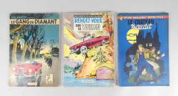 BD : Valhardi éd DUPUIS EO (3pcs) : Château maudit 1953 (bel etat) , Gang du diamant 1958 (usure ext) , YUKON 1963 (état très moyen)