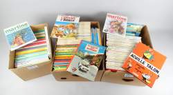 BD : 3 caisses de BD (env 179) dont Spirou et Fantasio , Achille Talon , Martine , Asterix , ...