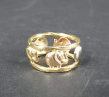 Bijou : Bague - Eléphant - en or 3 tons 18K marquée SADE Italy (anneau déformé)