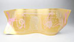 Sculpture: en aluminium -One Dollar Gold Bubble Gum- avec certificat daté 12/202