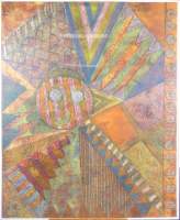 Tableau: technique mixte/papier -Composition- daté 1990 signé LINOTTE Georges