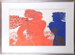 Estampe : Lithographie couleur - sans titre - dédicacé n°5/50 signé FASSIANOS Alekos