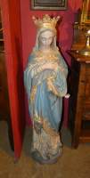 Sculpture : Grande Vierge dite de l'Immaculée Conception en terre cuite et plâtre polychrome (acc , mq , rest)