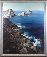 Tableau HST - Bord de mer - signé STAQUET Lucien