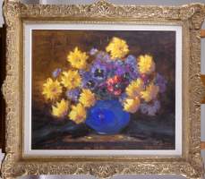 Tableau HSP - Vase aux fleurs - signé BIRON Clémence