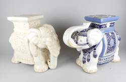 Asiatique : Sellette en céramique Vietnam - éléphants -