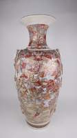 Asiatique : Grand vase en porcelaine Japon SATSUMA (chv)