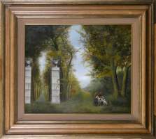 Tableau HST -Le portique- signé VAN DORMAEL Simone