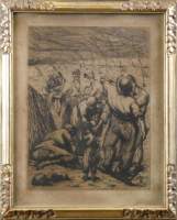 Estampe: Eau-forte -sur le champ- monogrammé daté 1891 dans la planche LAERMANS