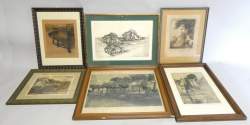 Estampe: 6 gravures dont 5 contresignées: DE LAUNAU N. OSPSOMER I. DEVOS L. BRAN