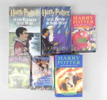 Livres de la série HARRY POTTER (légère usure, bon état gen) (6pcs) dont : Philo