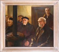 Tableau HSP - L'hospice - signé GILLIS Marcel