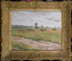 Tableau : aquarelle/papier marouflé - Heist op den Berg - daté au dos 1917 signé WAGEMAEKERS Victor