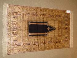 Tapis d'Orient noué main soie trame en coton KEYSARI