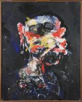 Tableau HST - Anémone - daté et signé au dos 1975 HECQ Emile