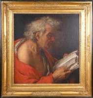 Tableau HST (rest , rentoilé) - Saint Jérôme - anonyme tableau ancien
