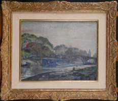 Tableau HSP - Bord de Seine à Paris - signé MOITROUX Alfred