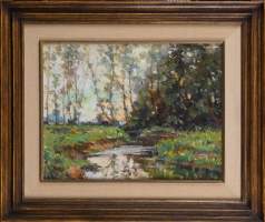 Tableau HSP - Cours d'eau - signé LICHTFUS Yvette