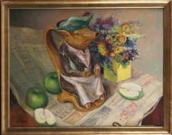 Tableau : HSP - Nature morte à la cruche - signé LEGOUT Max