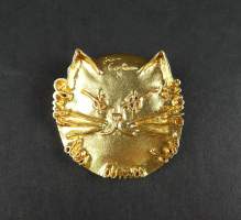 Bijou : Broche - Chat , Club des amis des chats - Comité Jean Cocteau A. M. JNF Prod. 2002 en métal doré