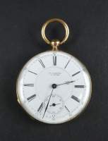 Bijou : Montre de gousset cuvette extérieure en or jaune 18K mouvement à clé (En état)