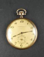 Bijou : Montre de gousset TAVANNES Watch simple cuvette en or jaune 14K mvt à remontoir (en état)