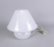 Luminaire: Lampe en verre opaline blanc LIMBURG circa 1970 H:30cm