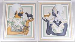 Tableau HST (2pcs) -Song of Salomon- daté 1973 monogrammé P.K KOENIG Peter