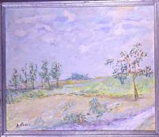 Tableau ASP -Diurne Paysage Imaginaire- daté au dos 1990-91 signé PERIN Jacques