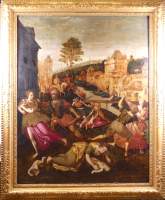 Tableau HSB -Massacre des Innocents- école Pays-Bas ou Allemagne fin 16e/déb 17e