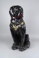 Sculpture: Chien en plâtre -Saint-Bernard- (ecl) H: 80cm L: 45cm