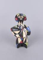 Sculpture : Céramique - Femme Arlequin - signé BERNARD Claude
