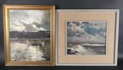 Tableau HSP (2pcs) - Marine - signé STAQUET Lucien