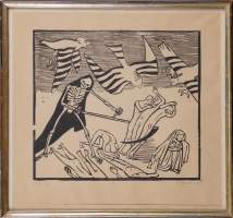 Estampe : Xylogravure - Dies Irae - signé MARCKS Gerhard