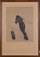 Estampe : Eau-forte - Le Haleur - signé PAULUS Pierre